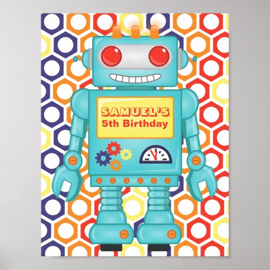 Poster Fête à thème robotique (Devant)