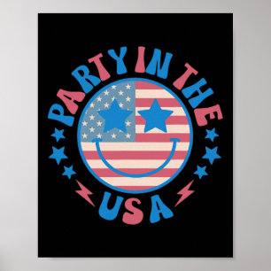 Poster Fête Aux États-Unis 4 Juillet Preppy Smile Hommes