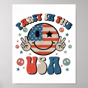 Poster Fête Aux Etats-Unis 4 juillet Preppy Smile Kids Me