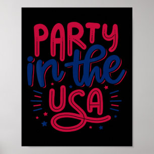 Poster Fête Aux Etats-Unis Jour Vintage De L'Indépendance