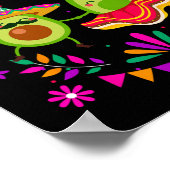 Poster Fête Avocado Danser Cinco De Mayo Mexicain (Coin)