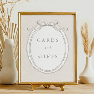 Poster Fête bébé : Cartes et cadeaux arc-en-ciel neutre