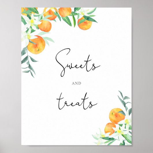 Poster Fête bébé oranges douceurs et friandises (Devant)