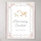 Poster Fête bébé Silly Goose : devinez combien de bonbons (Devant)