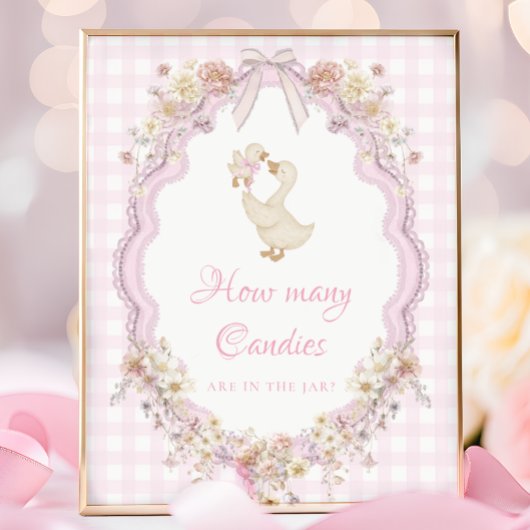 Poster Fête Bébé Silly Goose Devinez Combien de Bonbons
