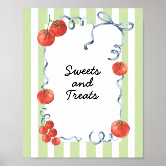 Poster Fête bébé Tomate Sucreries & Friandises (Devant)
