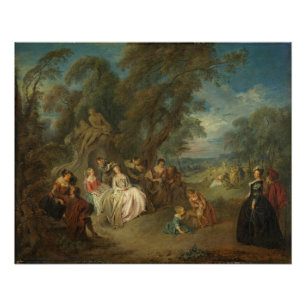 Poster Fête Champêtre, C. 1730 (huile sur la toile)