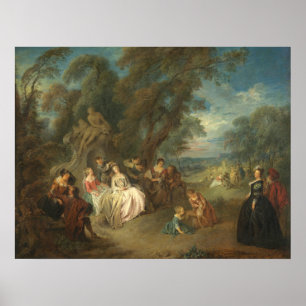 Poster Fête Champêtre - Jean-Baptiste Pater Beaux-Arts
