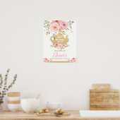 Poster Fête Chic Blush Rose Floral Tea Party (Cuisine)