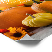 Poster Fête Citrouille de Thanksgiving (Coin)