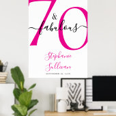 Poster Fête d'anniversaire 70 ans et fabuleuse (Bureau à domicile)