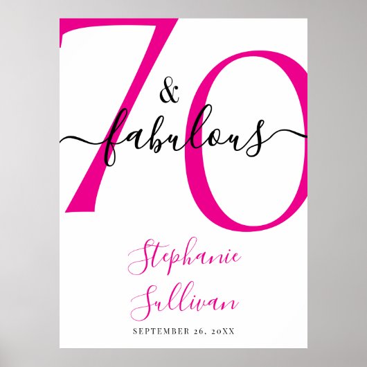 Poster Fête d'anniversaire 70 ans et fabuleuse (Devant)