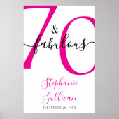 Poster Fête d'anniversaire 70 ans et fabuleuse (Devant)