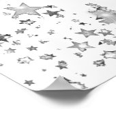 Poster fête d'anniversaire argent étoiles photo diamants  (Coin)