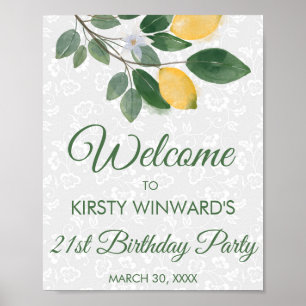 Poster Fête d'anniversaire aux citrons siciliens aquarell