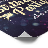 Poster Fête d'anniversaire Bienvenue Marsala Floral Purpl (Coin)