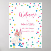 Poster Fête d'anniversaire conjointe des sœurs Pastel (Devant)