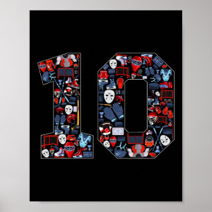 Poster Fête d'anniversaire de 10 ans sur le thème de hock