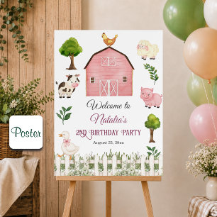 Poster Fête d'anniversaire de 2 ans de la ferme aux anima