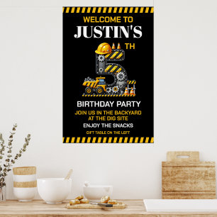 Poster Fête d'anniversaire de 5 ans de Construction Migno