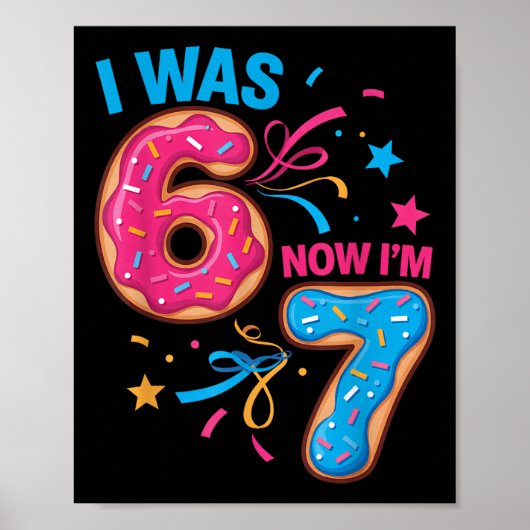 Poster Fête d'anniversaire de 7 ans avait 6 ans maintenan (Devant)