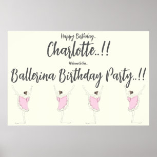 Poster Fête d'anniversaire de Ballerina