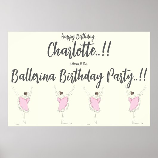 Poster Fête d'anniversaire de Ballerina (Devant)