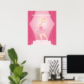 Poster Fête d'anniversaire de Ballerina (Bureau à domicile)