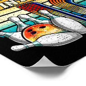 Poster Fête d'anniversaire de bowling en entrant dans 10 (Coin)