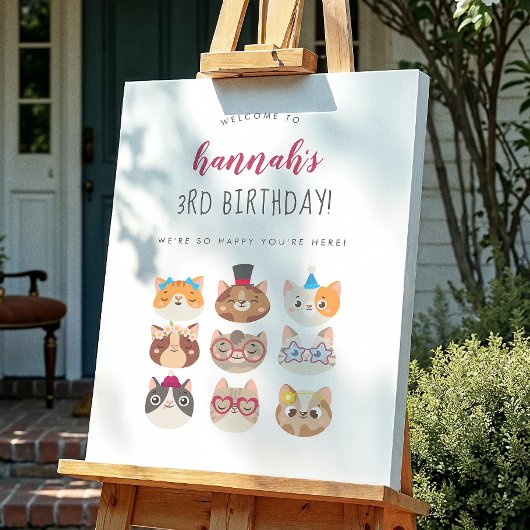 Poster Fête d'anniversaire de chat parfaite