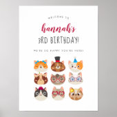 Poster Fête d'anniversaire de chat parfaite (Devant)