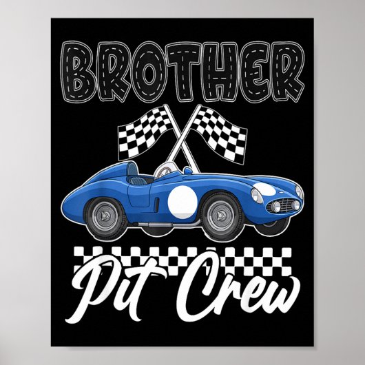 Poster Fête d'anniversaire de course de voiture de course (Devant)