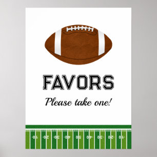 Poster Fête d'anniversaire de football   Faveurs S'Il Vou