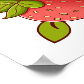 Poster Fête d'anniversaire de fraises Personnalisée (Coin)