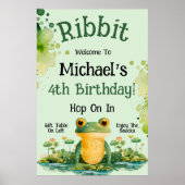 Poster Fête d'anniversaire de grenouille mignonne (Devant)