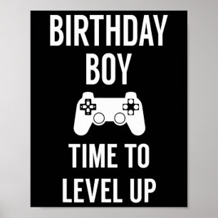 Poster Fête d'anniversaire de jeu vidéo pour garçon