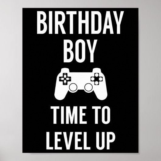 Poster Fête d'anniversaire de jeu vidéo pour garçon (Devant)