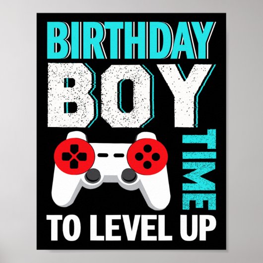Poster Fête d'anniversaire de jeu vidéo pour garçon (Devant)