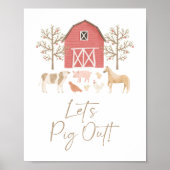 Poster Fête d'anniversaire de la ferme Écrivons au porc (Devant)