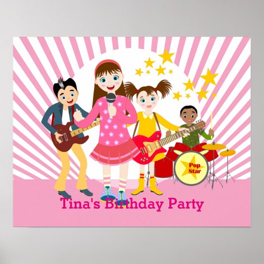 Poster Fête d'anniversaire de la star du pop (Devant)