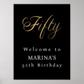 Poster Fête d'anniversaire de la typographie d'or noir (Devant)