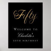 Poster Fête d'anniversaire de la typographie d'or noir (Devant)