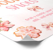 Poster Fête d'anniversaire de Noël rose au lait et au bis (Coin)