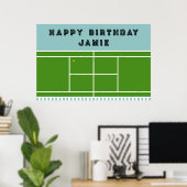 Poster Fête d'anniversaire de tennis (Bureau à domicile)