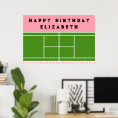 Poster Fête d'anniversaire de tennis (Bureau à domicile)