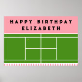Poster Fête d'anniversaire de tennis (Devant)