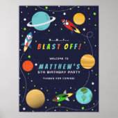 Poster Fête d'anniversaire de vaisseau spatial extraterre (Devant)