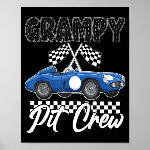 Poster Fête d'anniversaire de voiture de course famille d