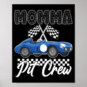Poster Fête d'anniversaire de voiture de course famille d