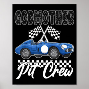 Poster Fête d'anniversaire de voiture de course grand-mèr